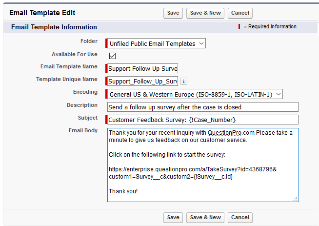 Testing A Communication Template From Salesforce Com Surveyanalytics Help Document Communication Email Templates
