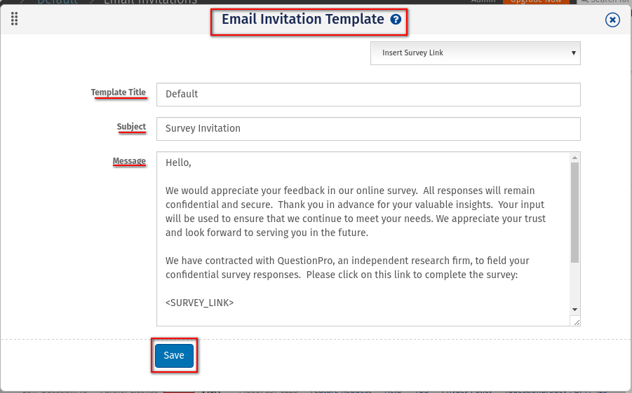 Creating Survey Invitation Email SurveyAnalytics Line