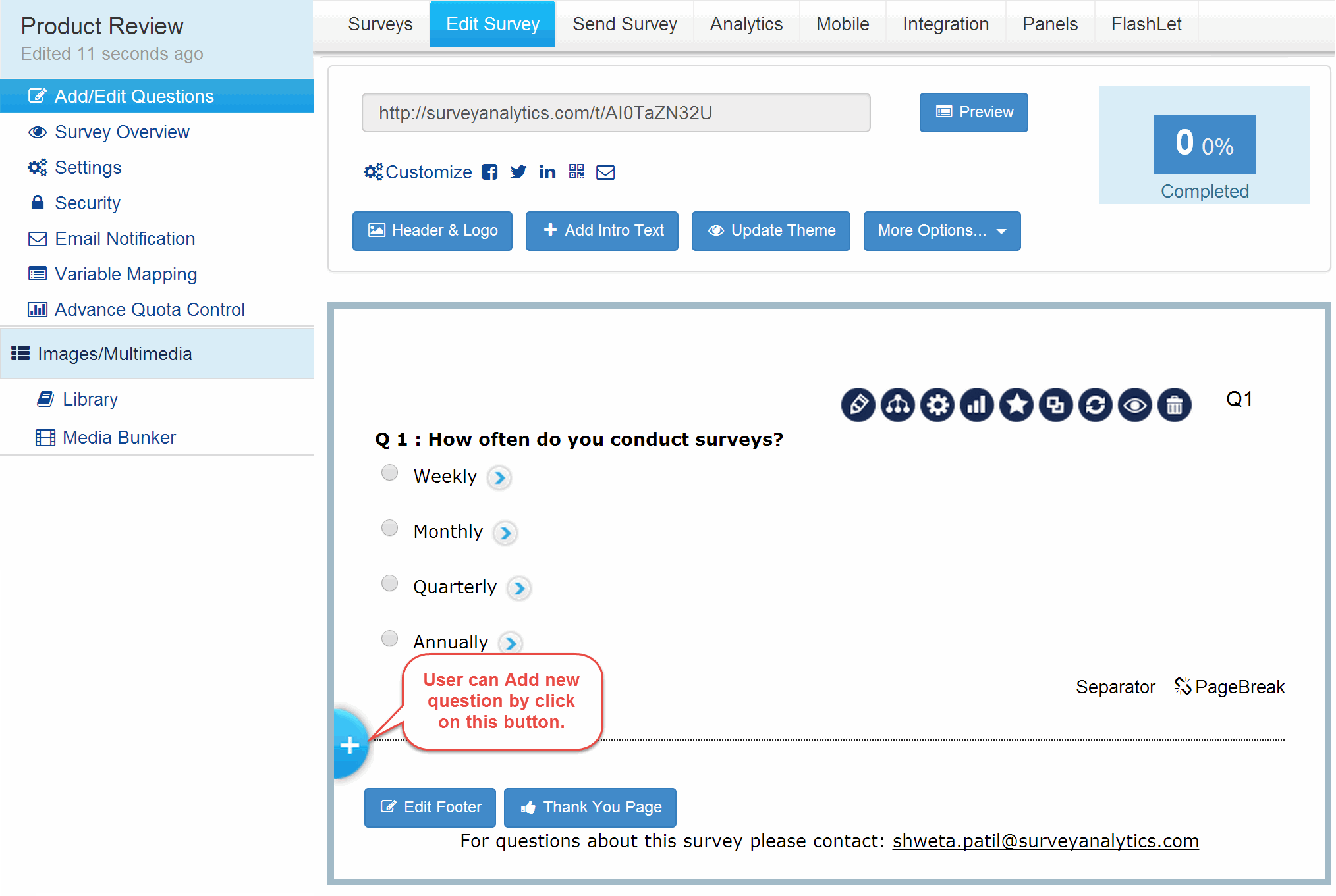 Add Questions To a Survey - How to? SurveyAnalytics Online Survey Software