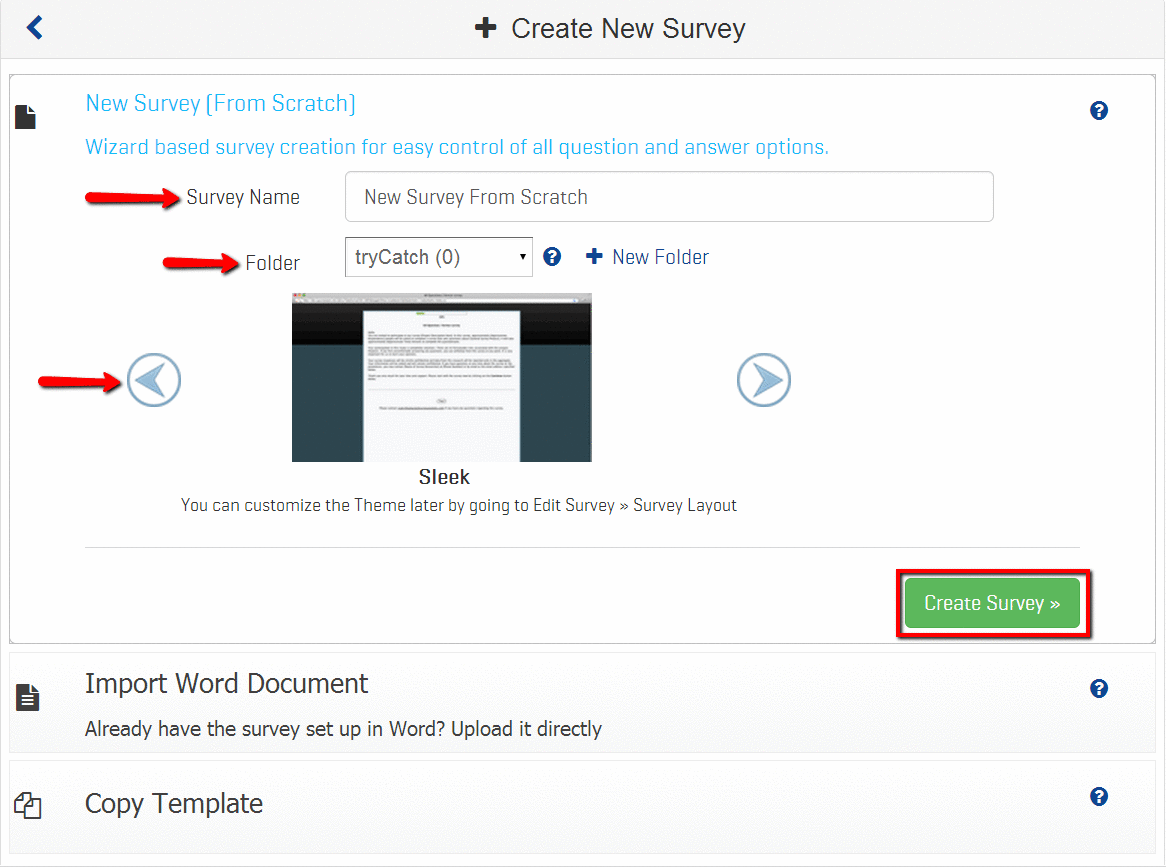 Create an online survey from scratch